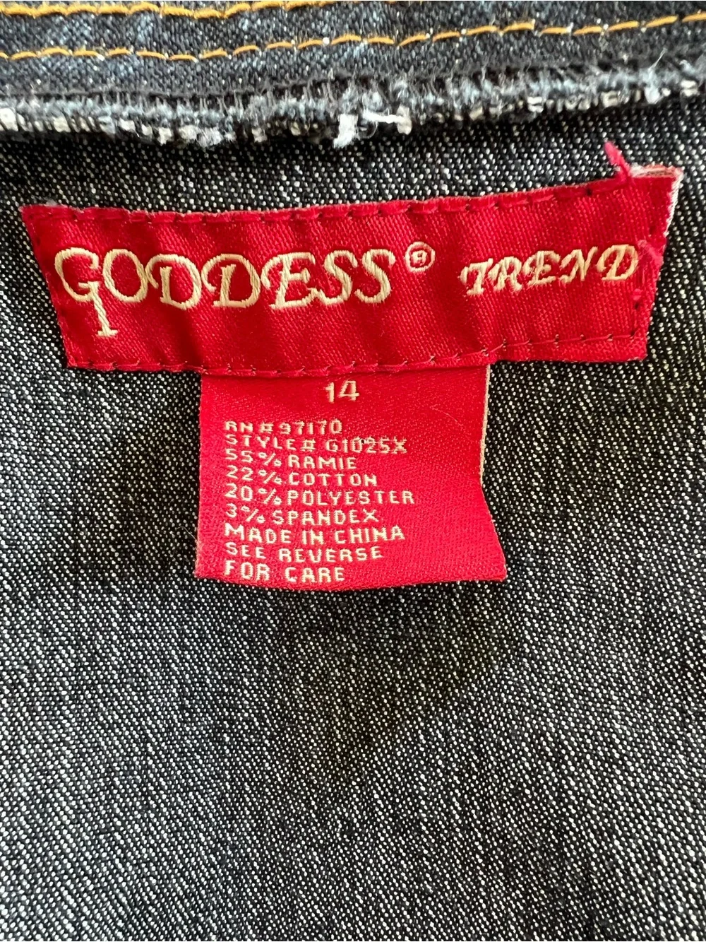 Goddess Trend Denim Midi Maxi Raw Asymmetrical Hem Dress 14 NWOT Cottagecore